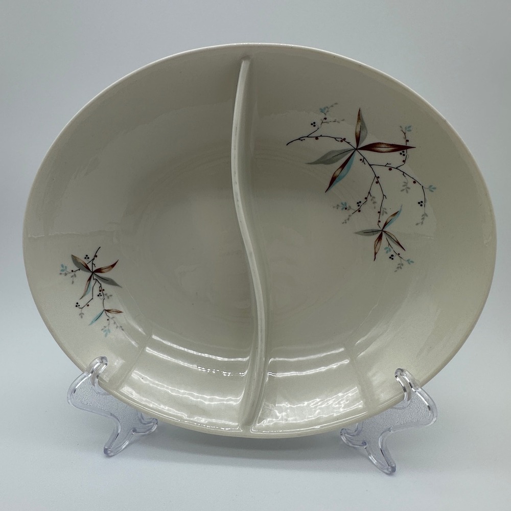 Syracuse China Carefree Finesse Divided Vegetable Serving Bowl Oval MCM